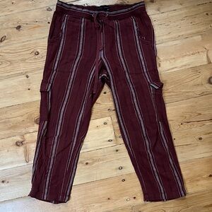 Sanctuary X Anthropologie Linen Cropped Cargo Pants